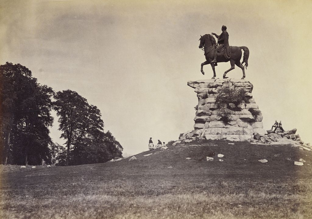 An early photograph of The Copper Horse Statue.