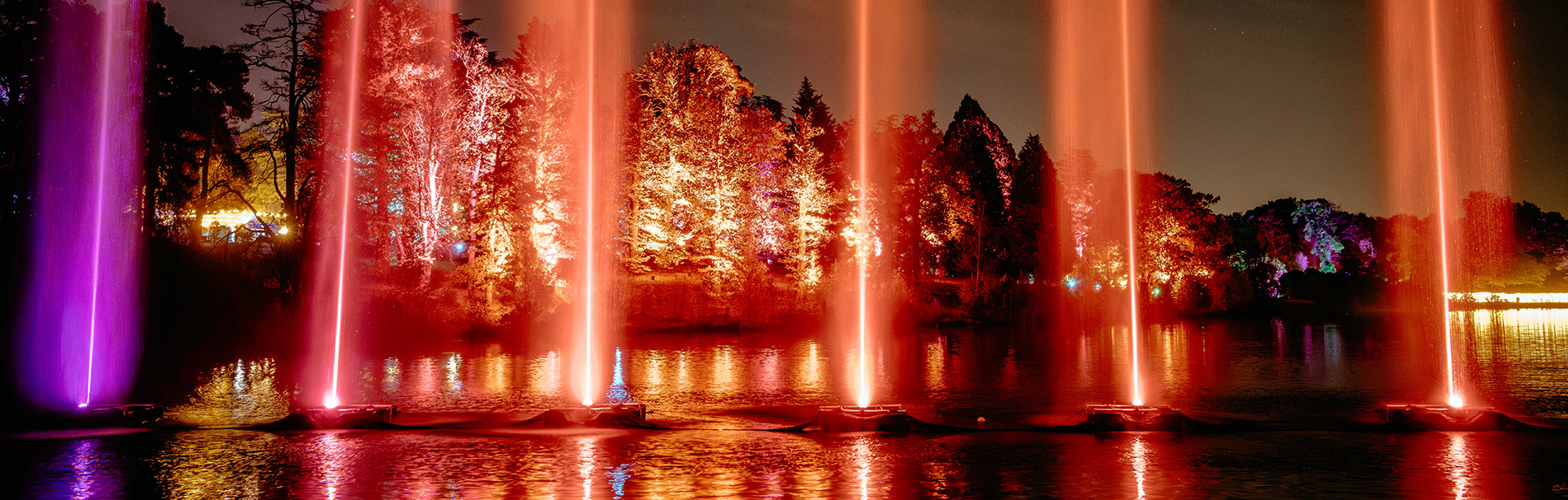 Windsor Illuminated water fountains and lights of dazzling colours.