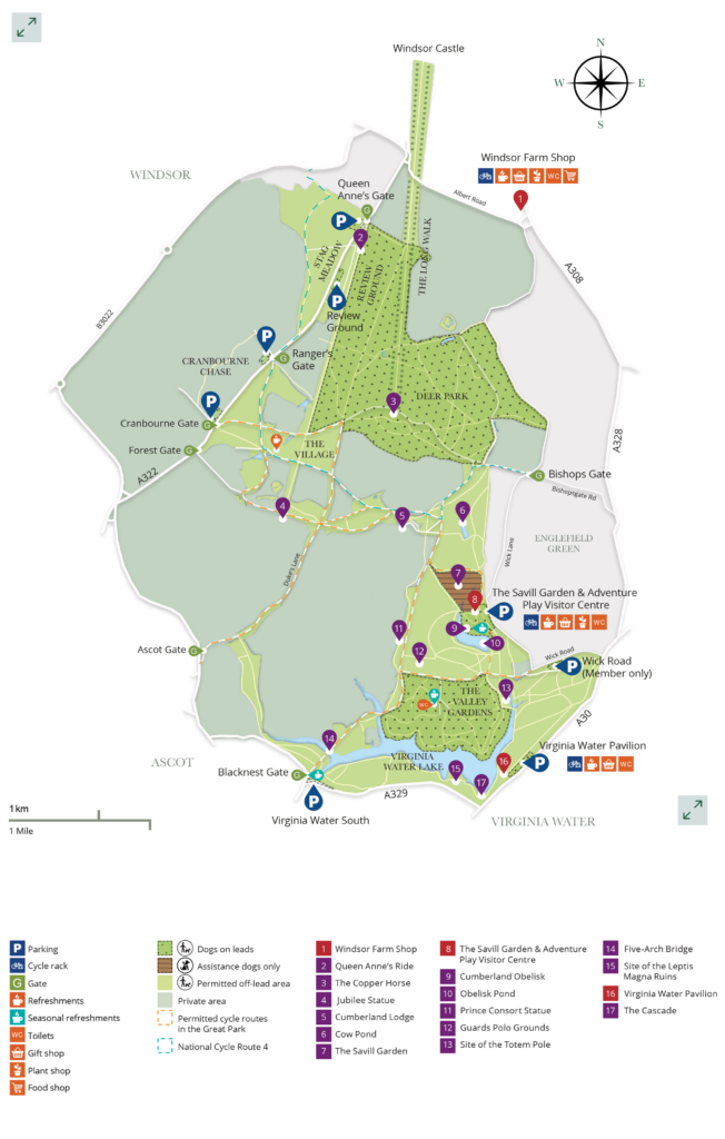 Map of Windsor Great Park.