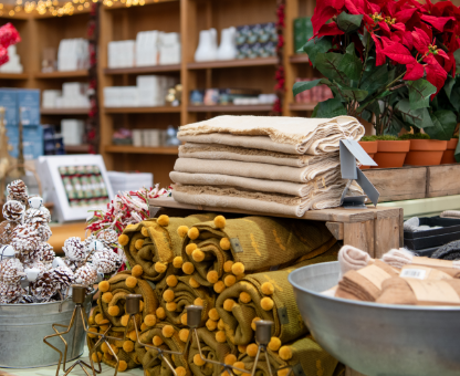 Christmas interior of Virginia Water Gift Shop.