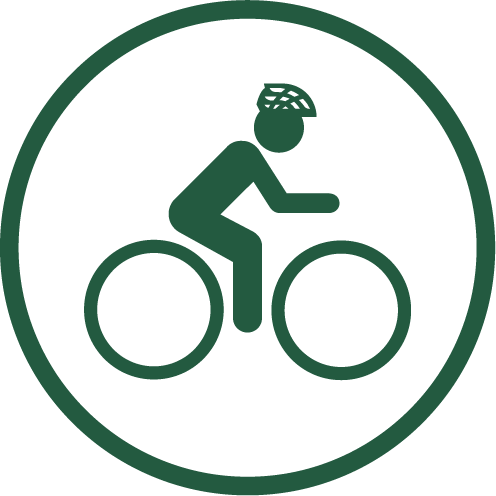 Icon of a cyclist wearing a helmet.