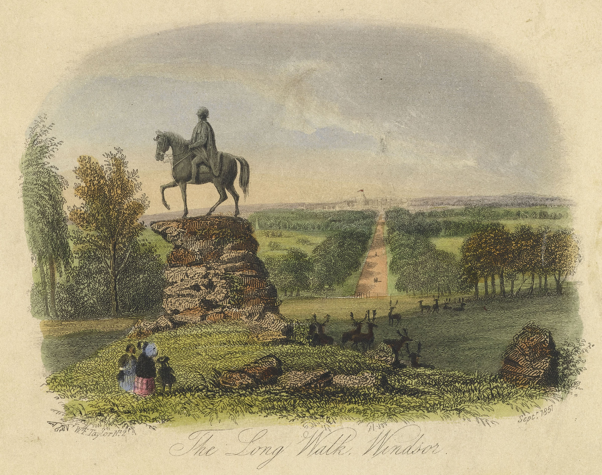 A hand-coloured impression of The Long Walk